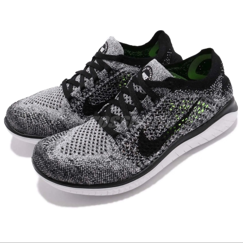 Nike Womens Free RN Flyknit 2018 942839-101 Gray Black Running Shoes Size 8